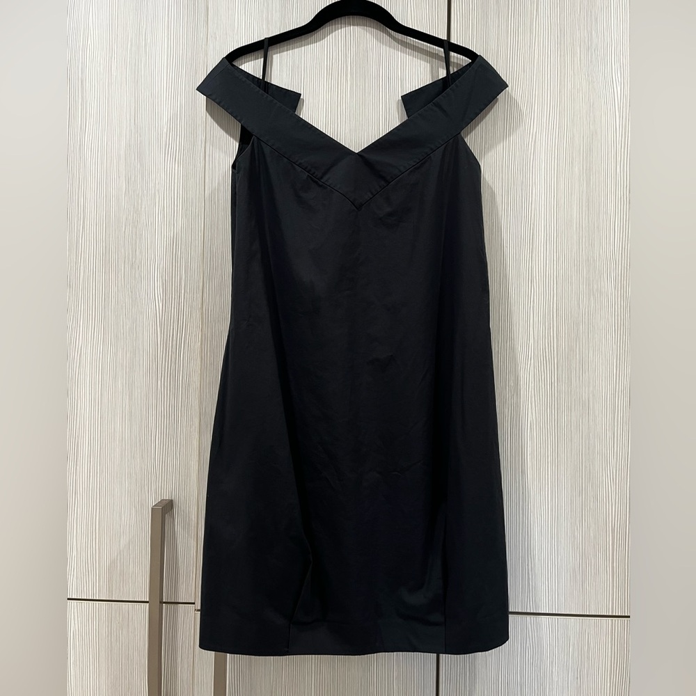 Magashoni Collection Cotton Off-Shoulder Balloon Dress – Black – Size M (8–10) - Picture 1 of 12